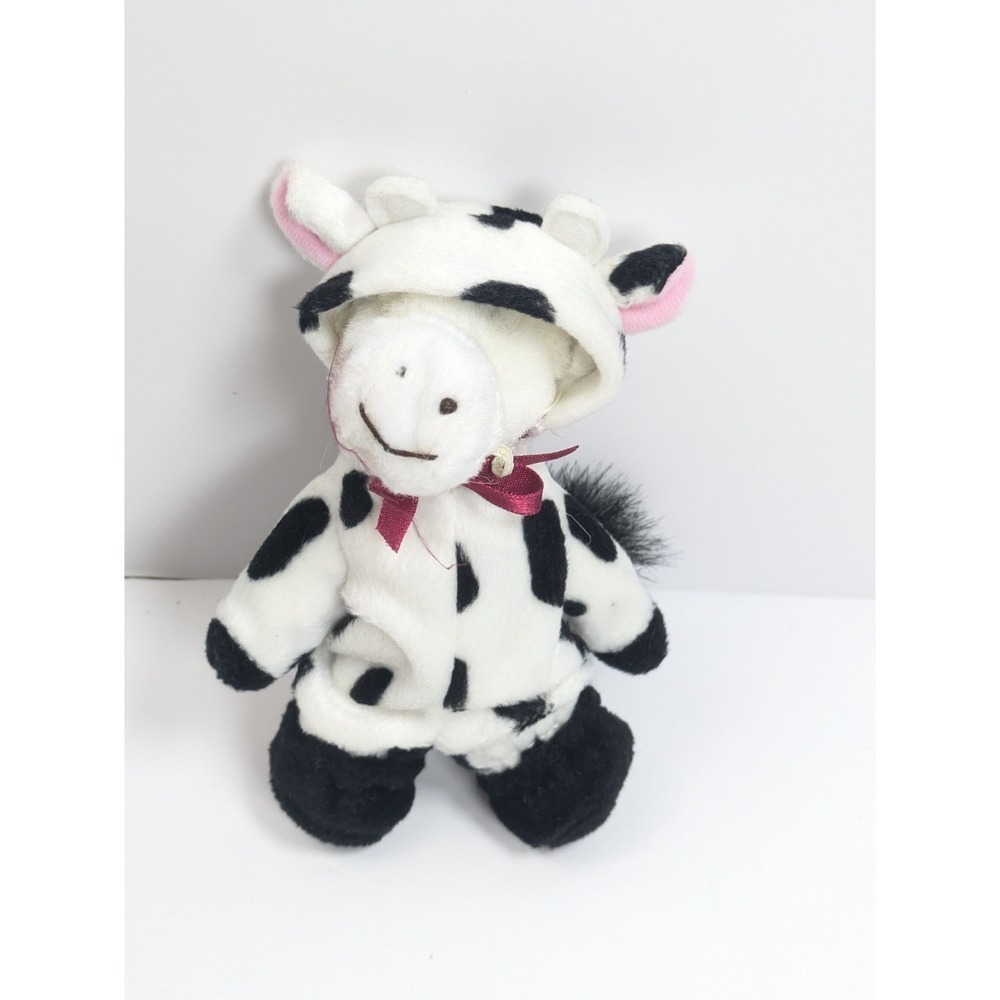 Vintage Wee Bear Village GANZ Bear Clover Cow 1999